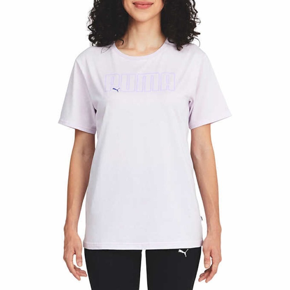 Puma TShirt Womens Small Purple Lavender Short Sleeve Logo Print NWT